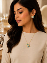 Turquoise Clover Jewelry Set