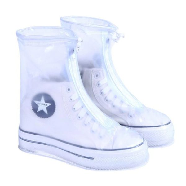 Rhodey Jas Hujan Sepatu Anti Air Shoes Cover PVC with Zipper XL 42-43 - FV031 - Transparent