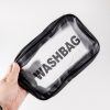 WASHBAG Tas Kosmetik Alat Make Up Portable Pouch Korean PVC Size M - B411 - Black