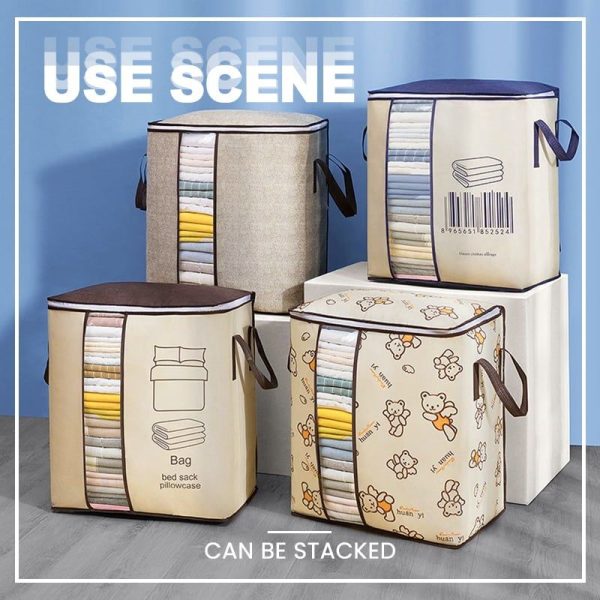 ISFRIDAY Tas Penyimpanan Baju Selimut Multifungsi Duffel Organizer Bag Barcode - IF45 - Blue