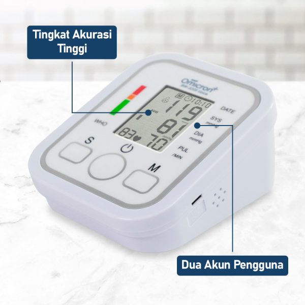 TaffOmicron Tensimeter Digital Pengukur Tekanan Darah Bahasa Indonesia - BW-3205 - White