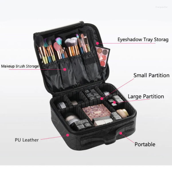 Biutte.co Tas Kosmetik Make Up Travel Organizer Bag Waterproof - FSS-25 - Black