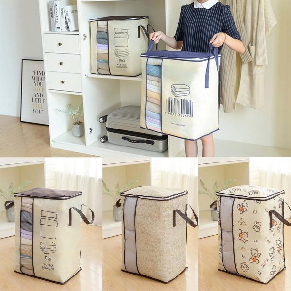 ISFRIDAY Tas Penyimpanan Baju Selimut Multifungsi Duffel Organizer Bag Barcode - IF45 - Blue