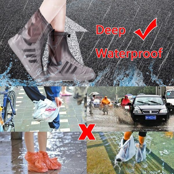 Rhodey Jas Hujan Sepatu Anti Air Shoes Cover PVC with Zipper XL 42-43 - FV031 - Transparent
