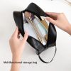 WASHBAG Tas Kosmetik Alat Make Up Portable Pouch Korean PVC Size M - B411 - Black