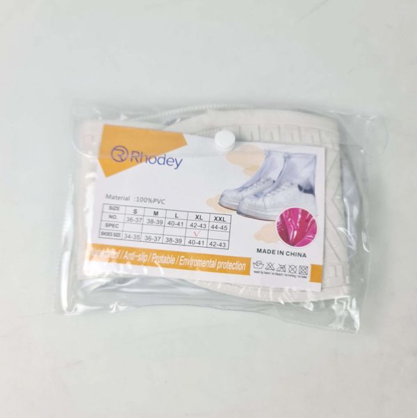 Rhodey Jas Hujan Sepatu Anti Air Shoes Cover PVC with Zipper XL 42-43 - FV031 - Transparent