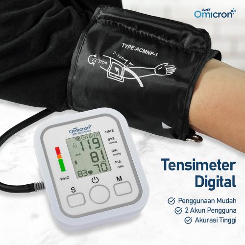 TaffOmicron Tensimeter Digital Pengukur Tekanan Darah Bahasa Indonesia - BW-3205 - White