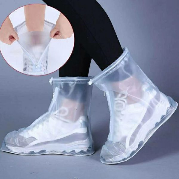 Rhodey Jas Hujan Sepatu Anti Air Shoes Cover PVC with Zipper XL 42-43 - FV031 - Transparent