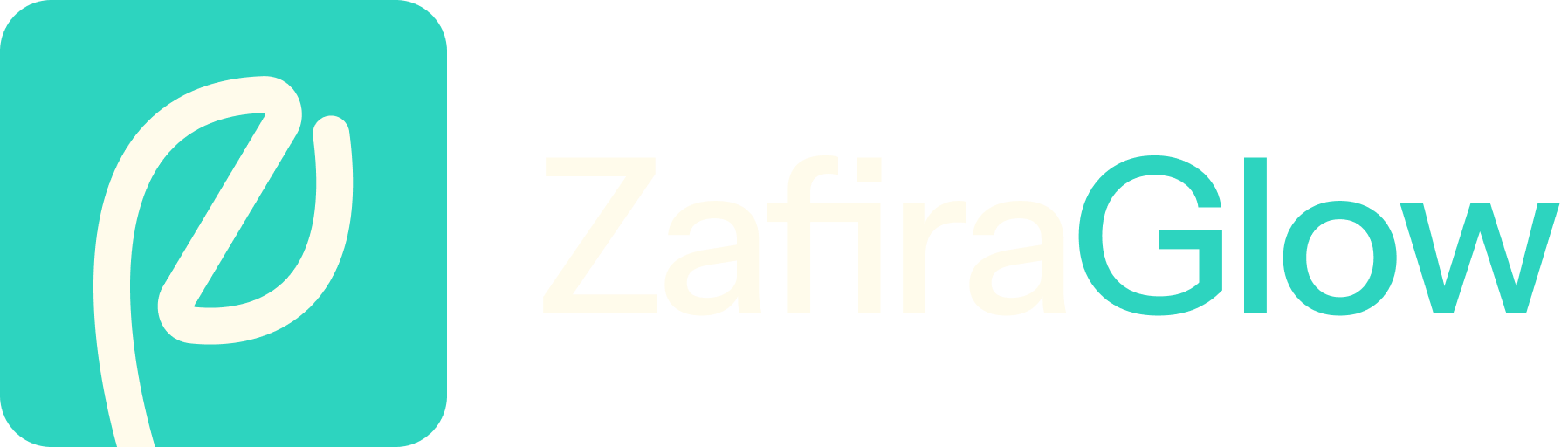 Zafira Glow Logo With Text Arranged Horizontally